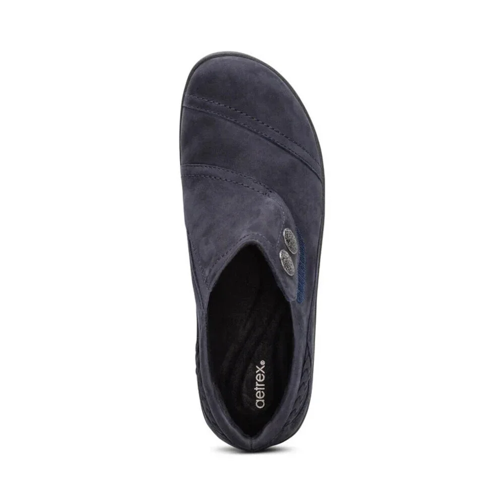Aetrex Karina DM505WM Womens 7.5-8 Navy Leather Monk Strap Comfort Shoes GAL1400